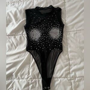 Good American rhinestone bodysuit